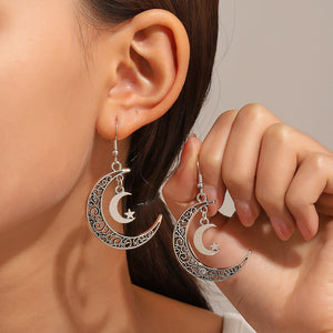 Skeleton Moon Dangle Earrings