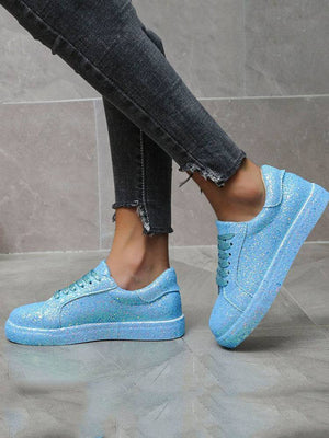 Sequins Lace Up Sneakers