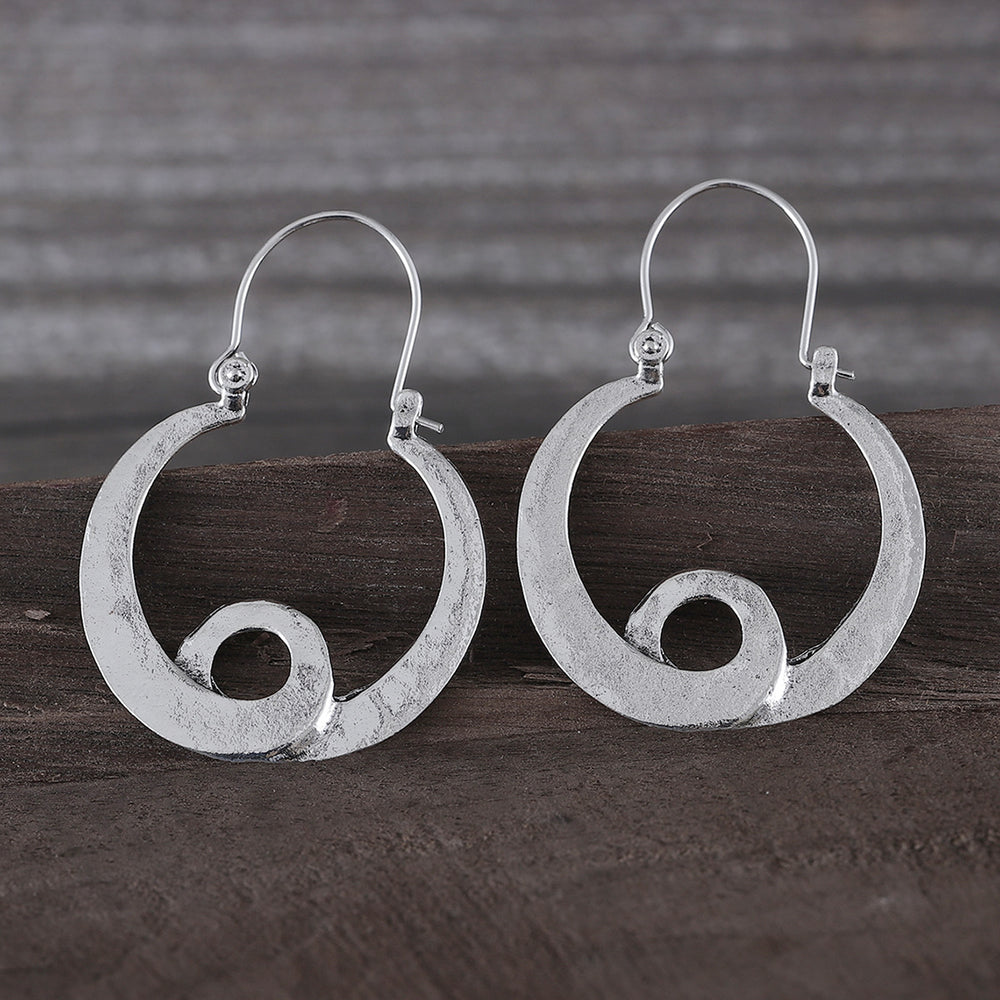 Gypsy Spiral Design Metal Earrings