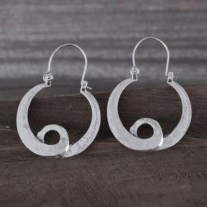 Gypsy Spiral Design Metal Earrings