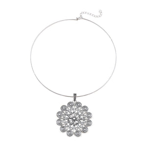 Aged Flower Pendant Collar