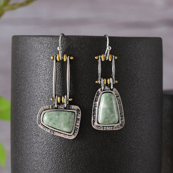 Turquoise Jade Gemstone Earrings