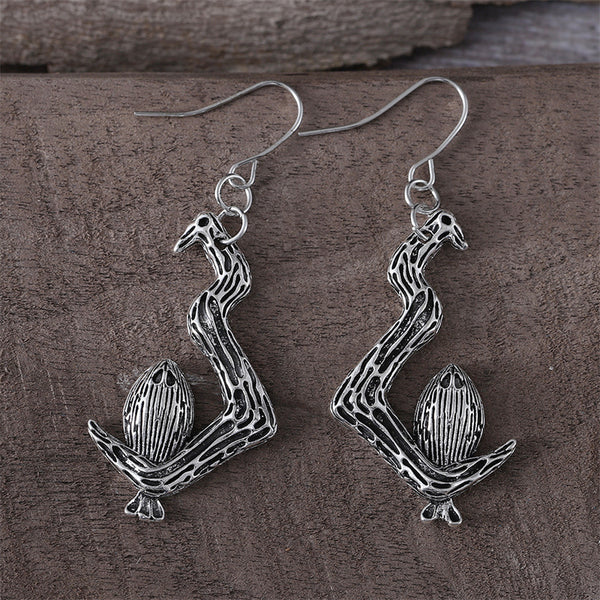 Vintage Simple Twig Owl Earrings