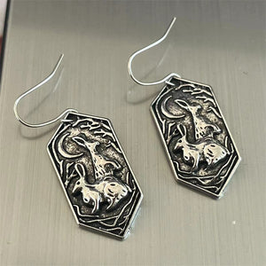 Carved Moon Vintage Carved Bunny Earrings
