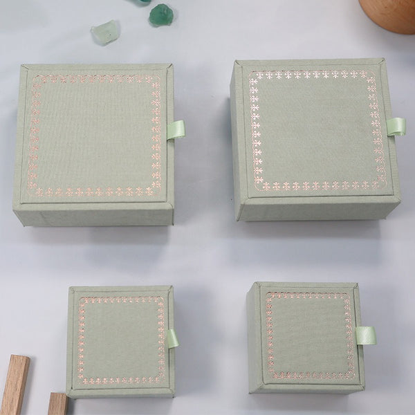 Premium Mint Green Wooden Jewelry Box with Rose Gold Trim