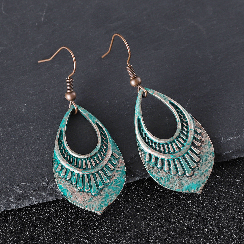 Fashion Retro Geometric Oval Alloy Earrings Hooks