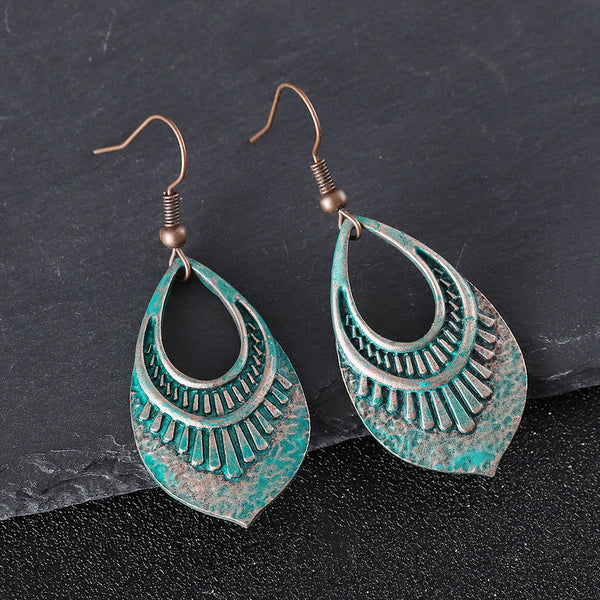 Fashion Retro Geometric Oval Alloy Earrings Hooks