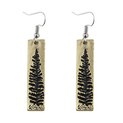 Simple Star and Moon Pine Earrings