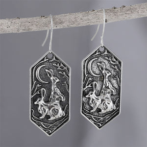 Carved Moon Vintage Carved Bunny Earrings