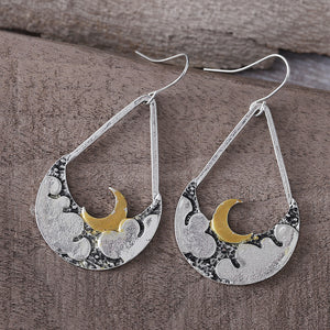 Simple Clouds Moon Dangle Earrings