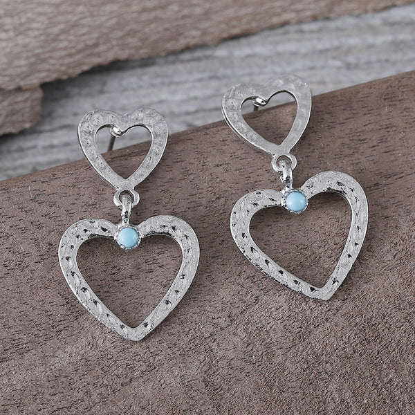 Heart Shaped Dangle Earrings