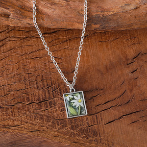 Clear Drip Daisy Square Dangle Earrings Necklace