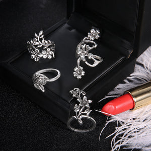 Vine and Leaf Flower Ring