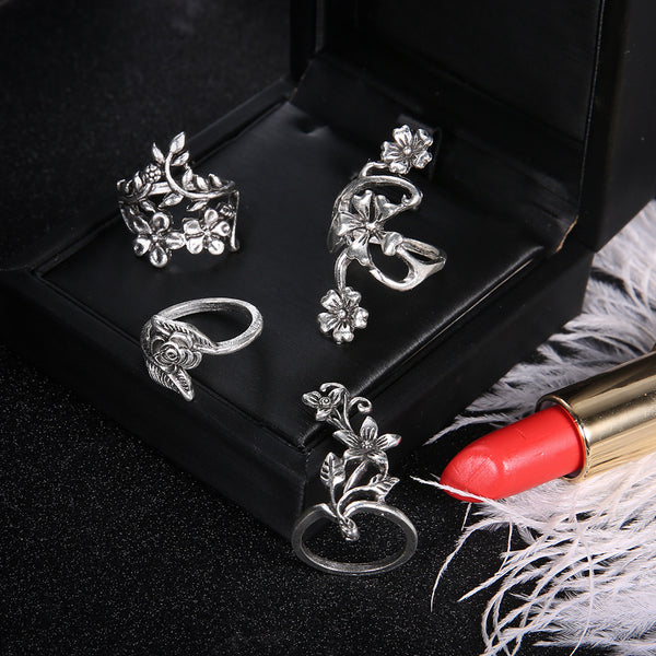Vine and Leaf Flower Ring