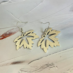 Ethnic Style Antique Silver Maple Leaf Dangle Earrings