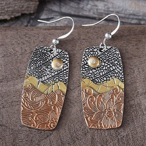 Ethnic Style Wave Flower Earrings