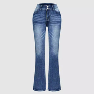 Cross-border exclusive for Amazon independent station new fashion versatile elastic and thin embroidered micro-pull pants jeans women
