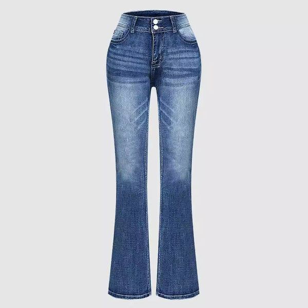 Cross-border exclusive for Amazon independent station new fashion versatile elastic and thin embroidered micro-pull pants jeans women