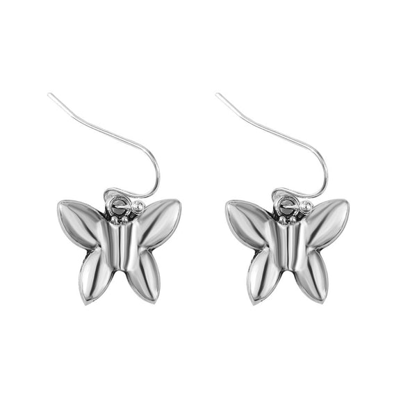 Simple Silver Butterfly Earrings