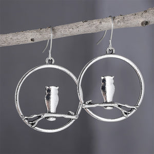Personalized Owl Branch Earrings