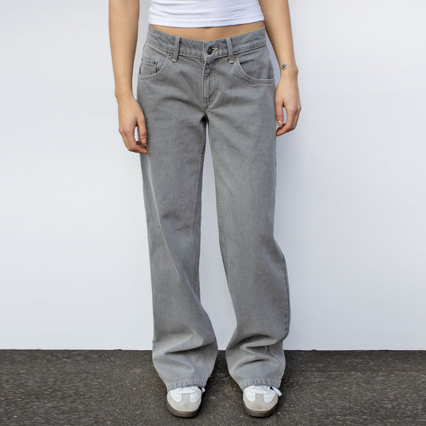 European and American washed retro straight high waist wide legs loose drape versatile jeans