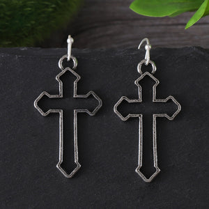 Exaggerated Cutout Cross Earrings