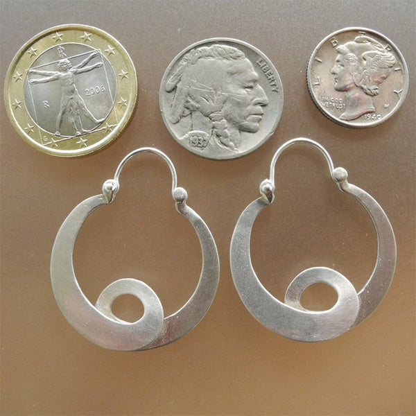 Gypsy Spiral Design Metal Earrings