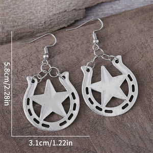 Simple Western Horseshoe Dangle Earrings