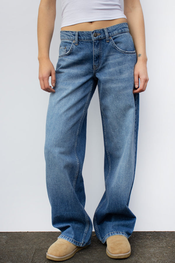 European and American washed retro straight high waist wide legs loose drape versatile jeans
