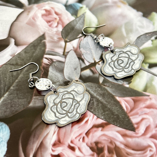 Vintage Simple Rose Dangle Earrings
