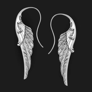 Vintage Angel Wings Feather Shaped Dangle Earrings