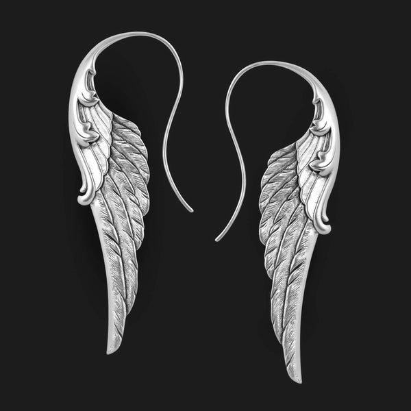 Vintage Angel Wings Feather Shaped Dangle Earrings