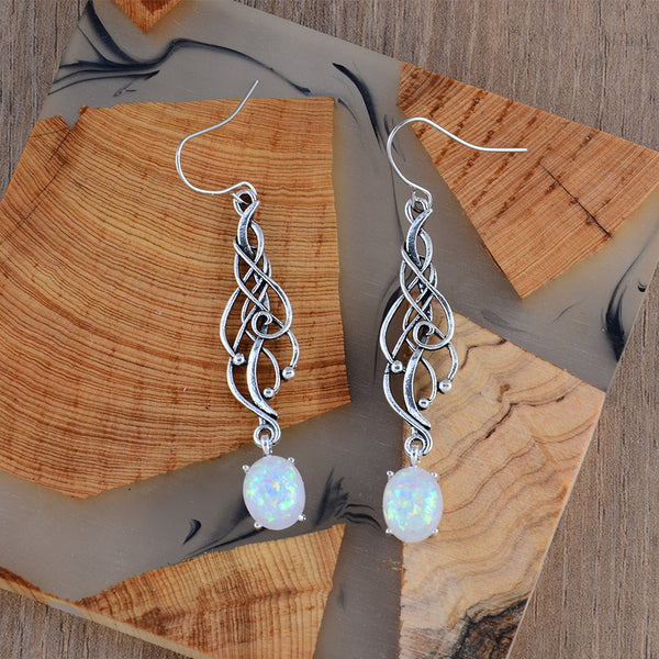 Premium gemstone-set metallic earrings