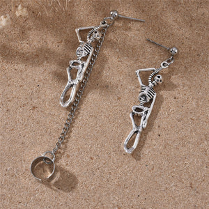 Vintage Bone Skull Earrings