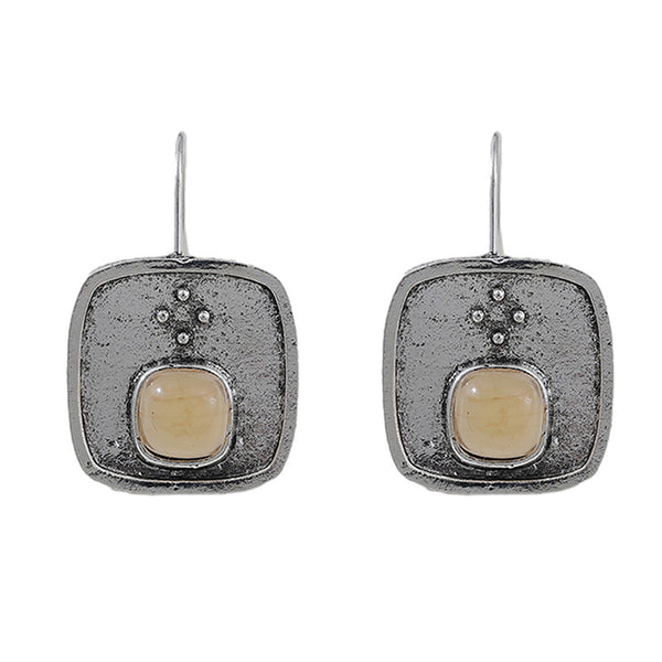 Ethnic Geometric Gemstone Earrings