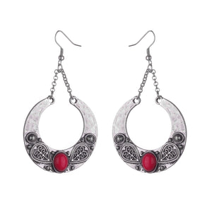 Geometric Circles Natural Stone Earrings