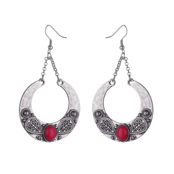 Geometric Circles Natural Stone Earrings