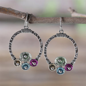 Simple Earrings with Colored Crystals