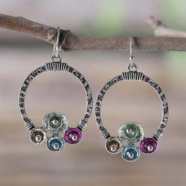 Simple Earrings with Colored Crystals