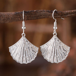 Vintage Ginkgo Leaf Dangle Earrings