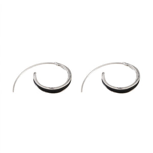 Silver Pigmented Loop Spiral Earrings