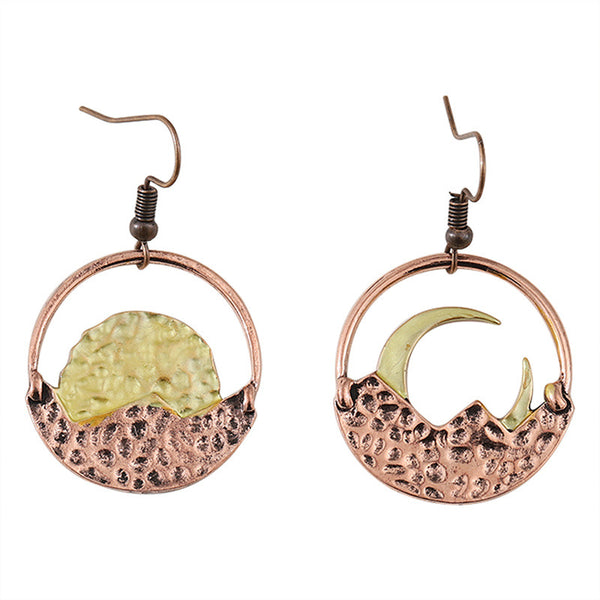 Simple Mountains Moon and Sun Earrings