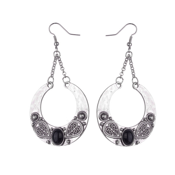 Geometric Circles Natural Stone Earrings