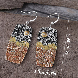 Ethnic Style Wave Flower Earrings