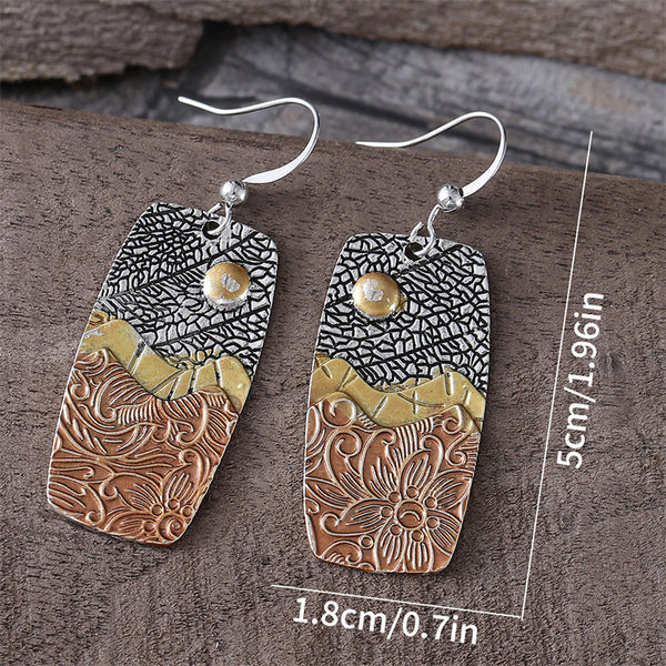 Ethnic Style Wave Flower Earrings