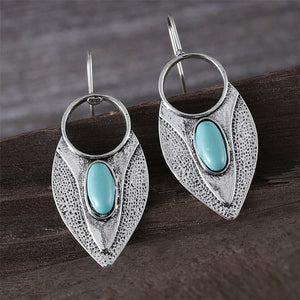 Ethnic Style Turquoise Teardrop Earrings