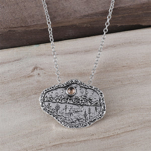 Tree River Mountain Zirconia Fashion Pendant Necklace