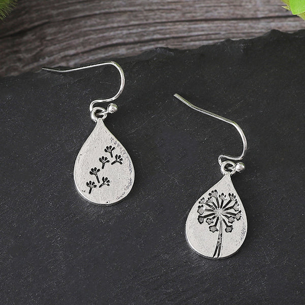 Floral Dandelion Asymmetrical Earrings
