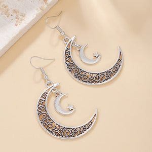 Skeleton Moon Dangle Earrings