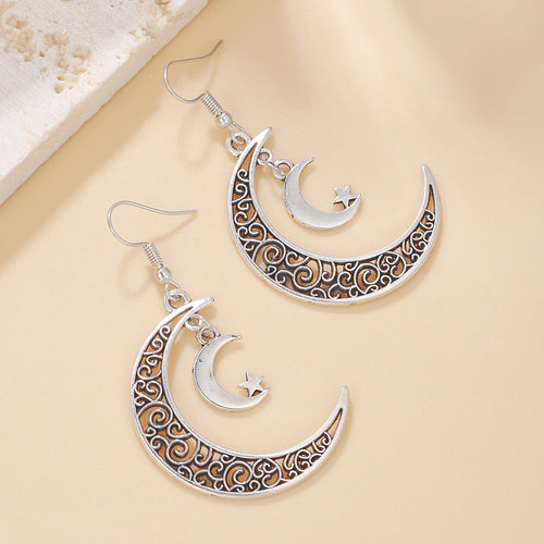 Skeleton Moon Dangle Earrings